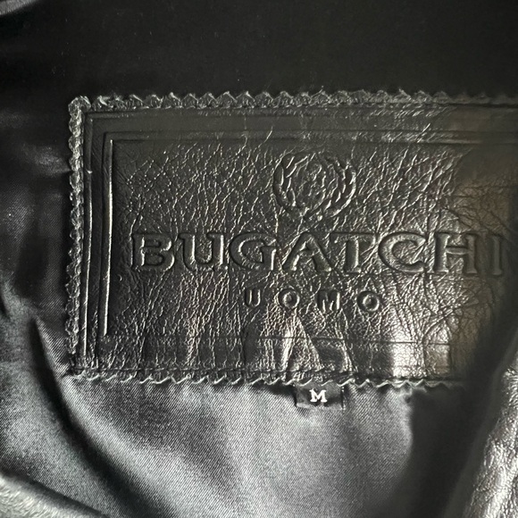 New Men’s Genuine Black Leather Bugatchi Jacket Blazer Coat Sz M - Picture 12 of 15